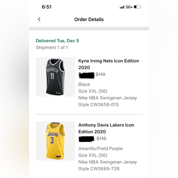 Nike NBA Swingman, Anthony Davis, 2020 Lakers Icon Edition Jersey, NWT, XXL - Picture 5 of 5